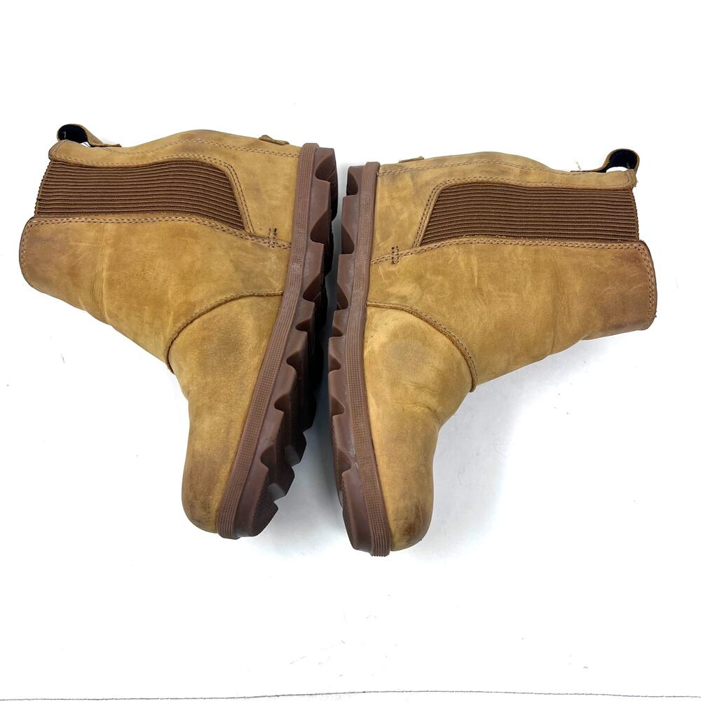 Sorel Joan of Arctic Wedge II Womens 9 Chelsea Boot Tan Leather Hidden Heel - Picture 8 of 9